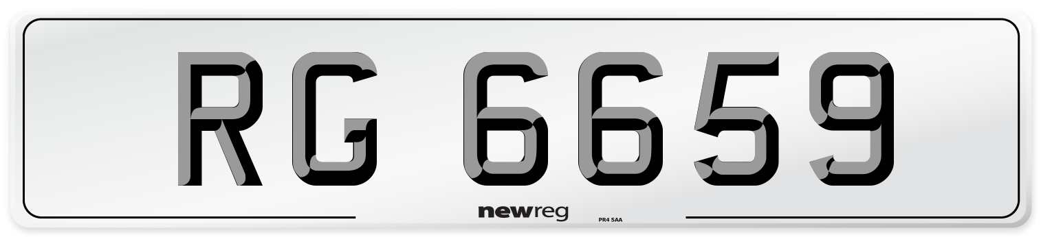 RG 6659 Number Plate from New Reg